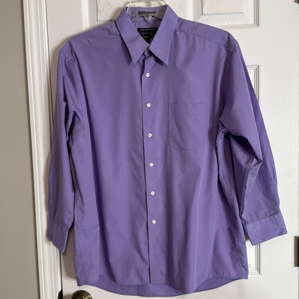 COLOURS ALEXANDER JULIAN Men's Lavender Dress Shirt - Size L 16-16 1/2